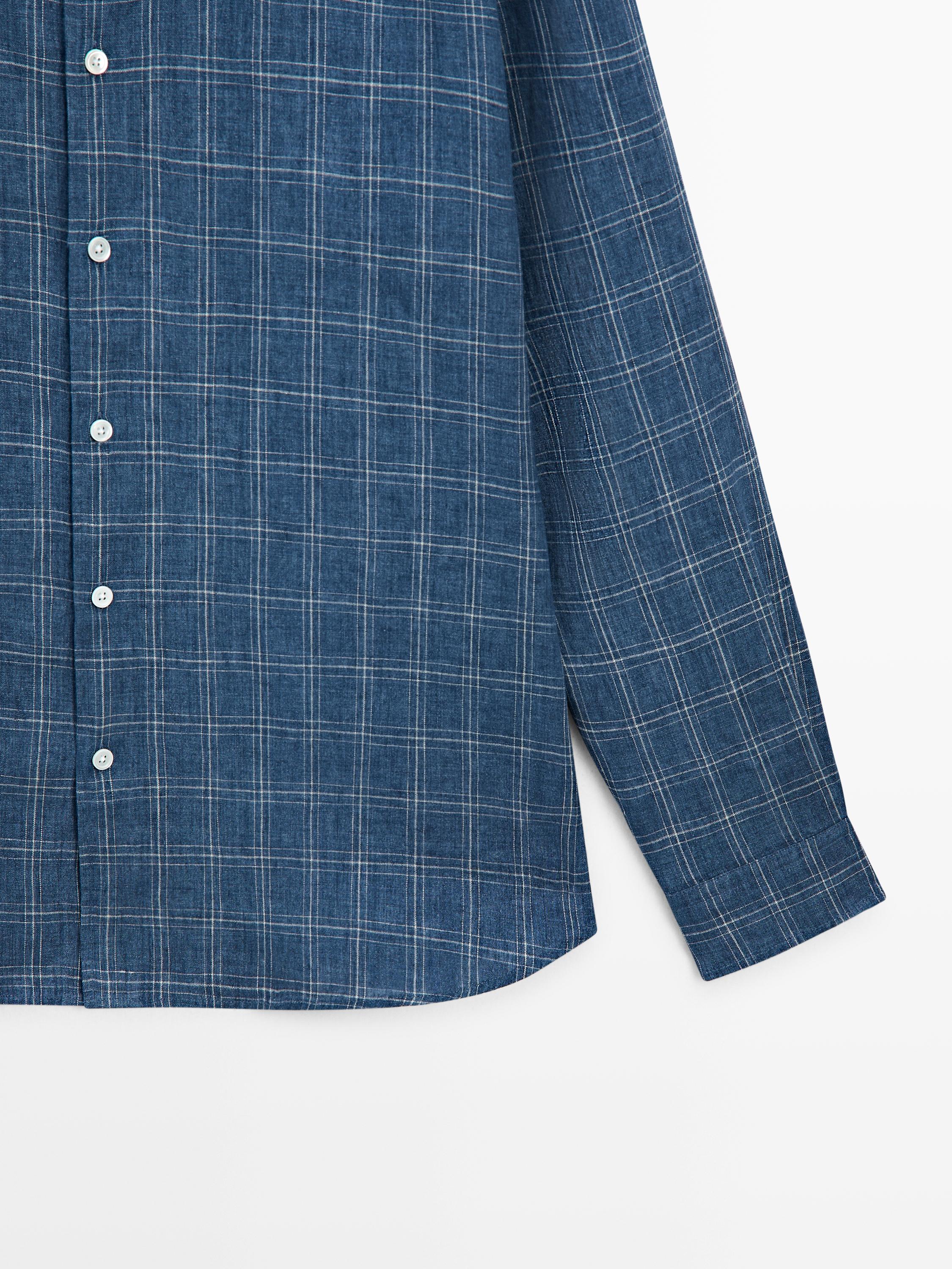 Chemise carreaux 100 % lin